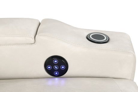 Topgun Ivory Power Reclining Chair (Bluetooth Speaker + Led Light) by Happy Homes at Eve Furniture