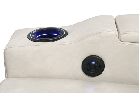Topgun Ivory Power Reclining Chair (Bluetooth Speaker + Led Light) by Happy Homes at Eve Furniture