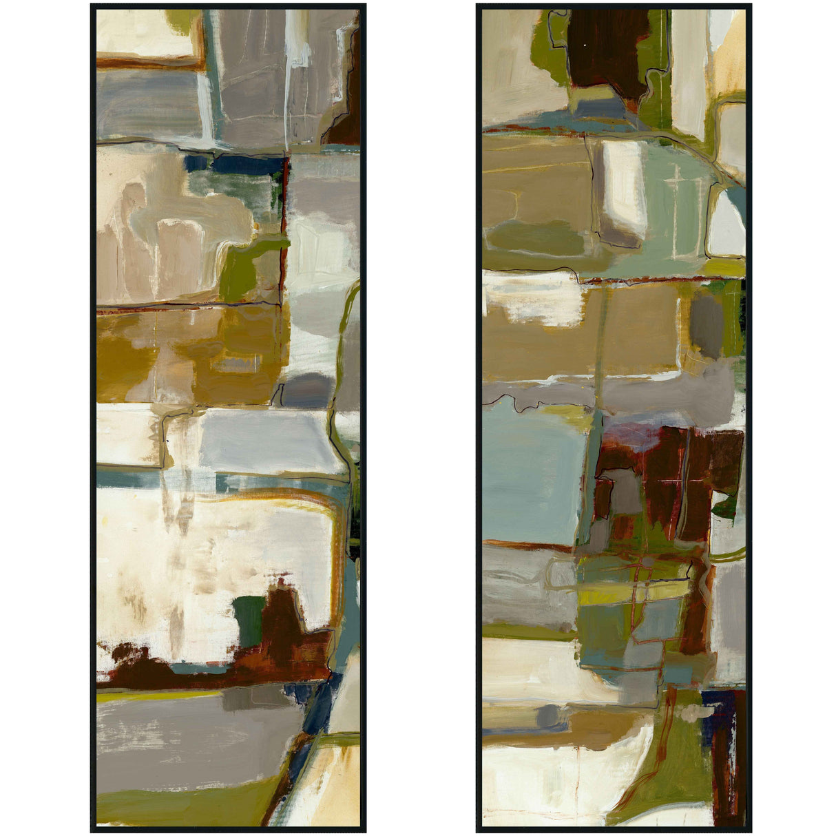 Topograph I & II Beige Painting 40x60 by Buddy Whitlock Painting (Set of 2) by Classic Home at Eve Furniture