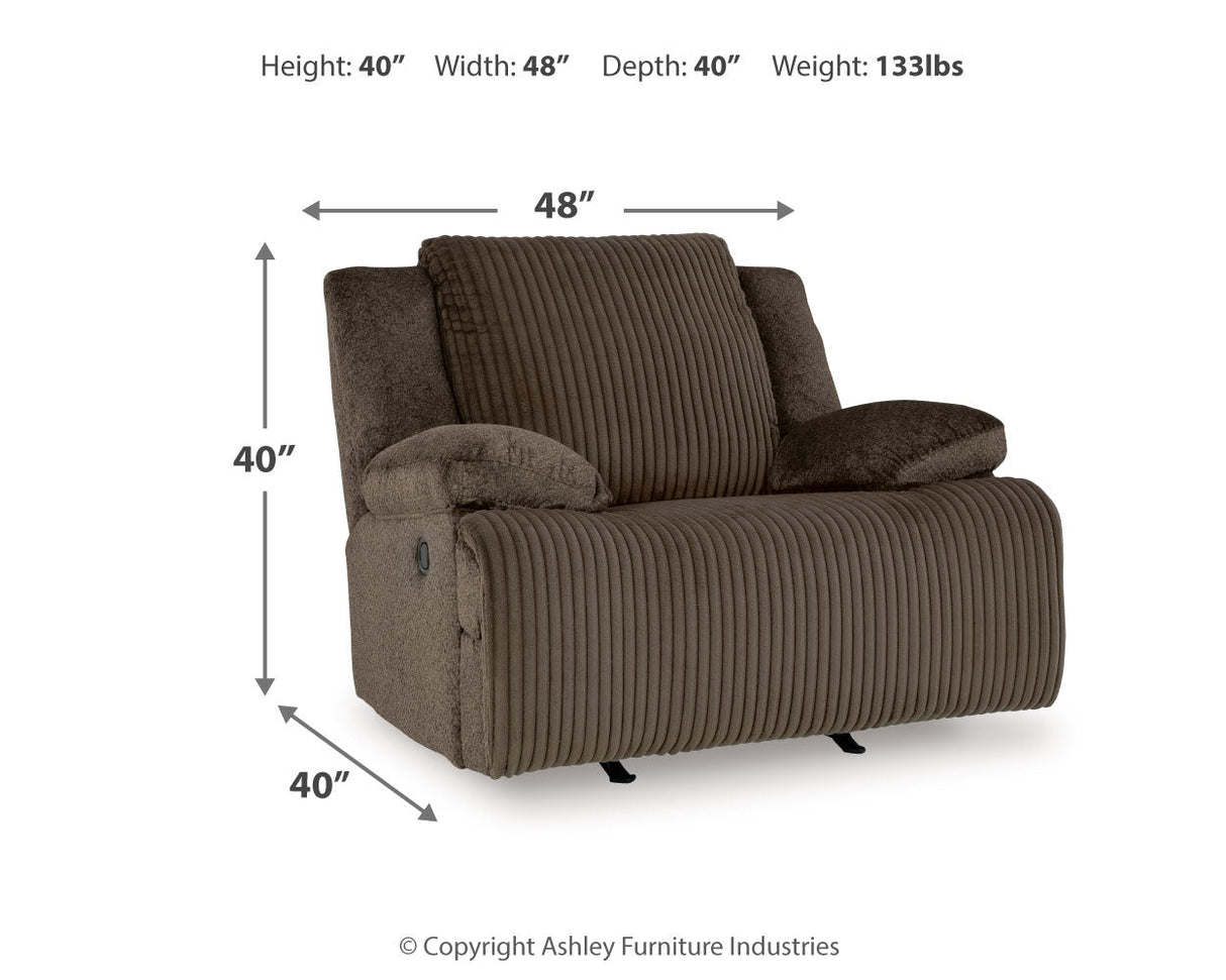 Top Tier 5-Piece Sectional with Recliner in Chocolate by Ashley at Eve Furniture
