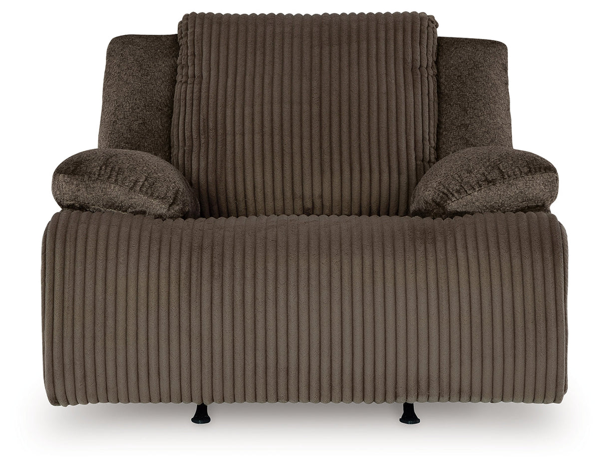Top Tier 5-Piece Sectional with Recliner in Chocolate by Ashley at Eve Furniture