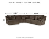 Top Tier 6-Piece Sectional with Recliner in Chocolate by Ashley at Eve Furniture
