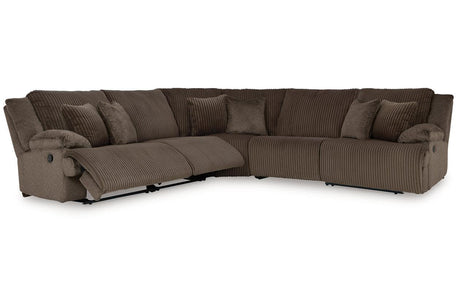 Top Tier Chocolate 5-Piece Manual Reclining Modular Sectional by Ashley at Eve Furniture
