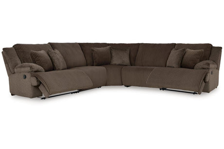 Top Tier Chocolate 5-Piece Manual Reclining Modular Sectional by Ashley at Eve Furniture