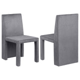 Tordera Velvet Upholstered Side Chair Grey (Set of 2)