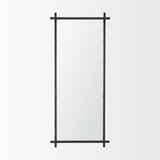 Tori Gunmetal w/ Textured Metal Cross Frame Wall Mirror by Mercana at Eve Furniture