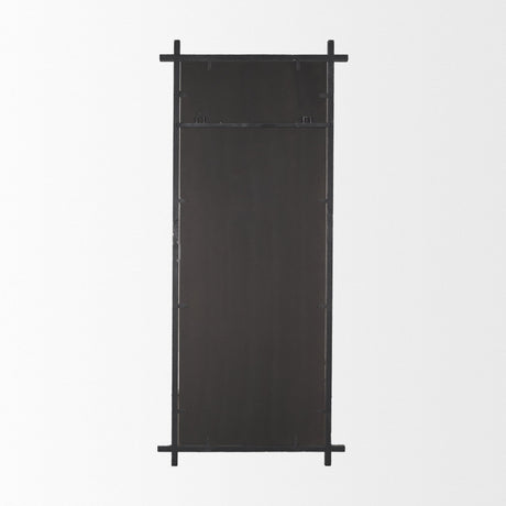 Tori Gunmetal w/ Textured Metal Cross Frame Wall Mirror by Mercana at Eve Furniture