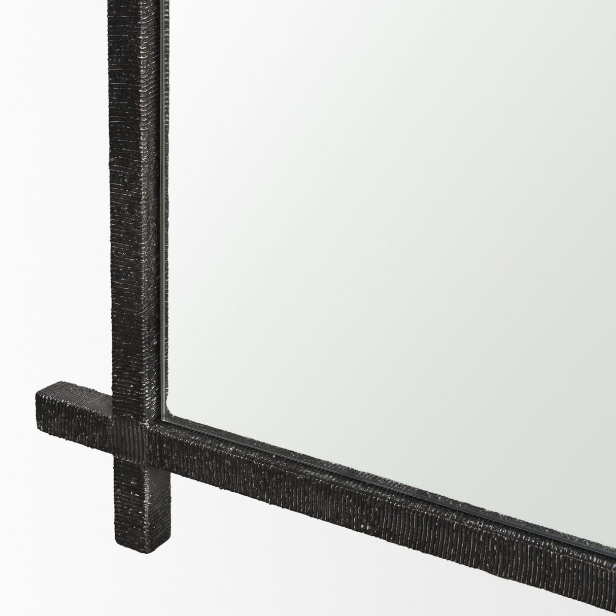 Tori Gunmetal w/ Textured Metal Cross Frame Wall Mirror by Mercana at Eve Furniture
