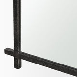 Tori Gunmetal w/ Textured Metal Cross Frame Wall Mirror by Mercana at Eve Furniture