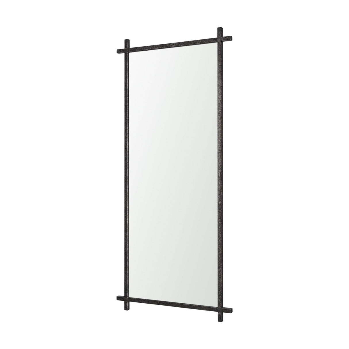 Tori Gunmetal w/ Textured Metal Cross Frame Wall Mirror by Mercana at Eve Furniture