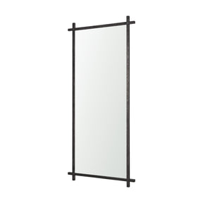 Tori Gunmetal w/ Textured Metal Cross Frame Wall Mirror by Mercana at Eve Furniture