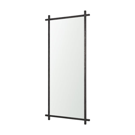 Tori Gunmetal w/ Textured Metal Cross Frame Wall Mirror by Mercana at Eve Furniture