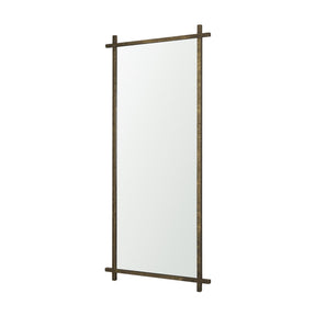 Tori Textured Gold Metal Cross Frame Wall Mirror by Mercana at Eve Furniture