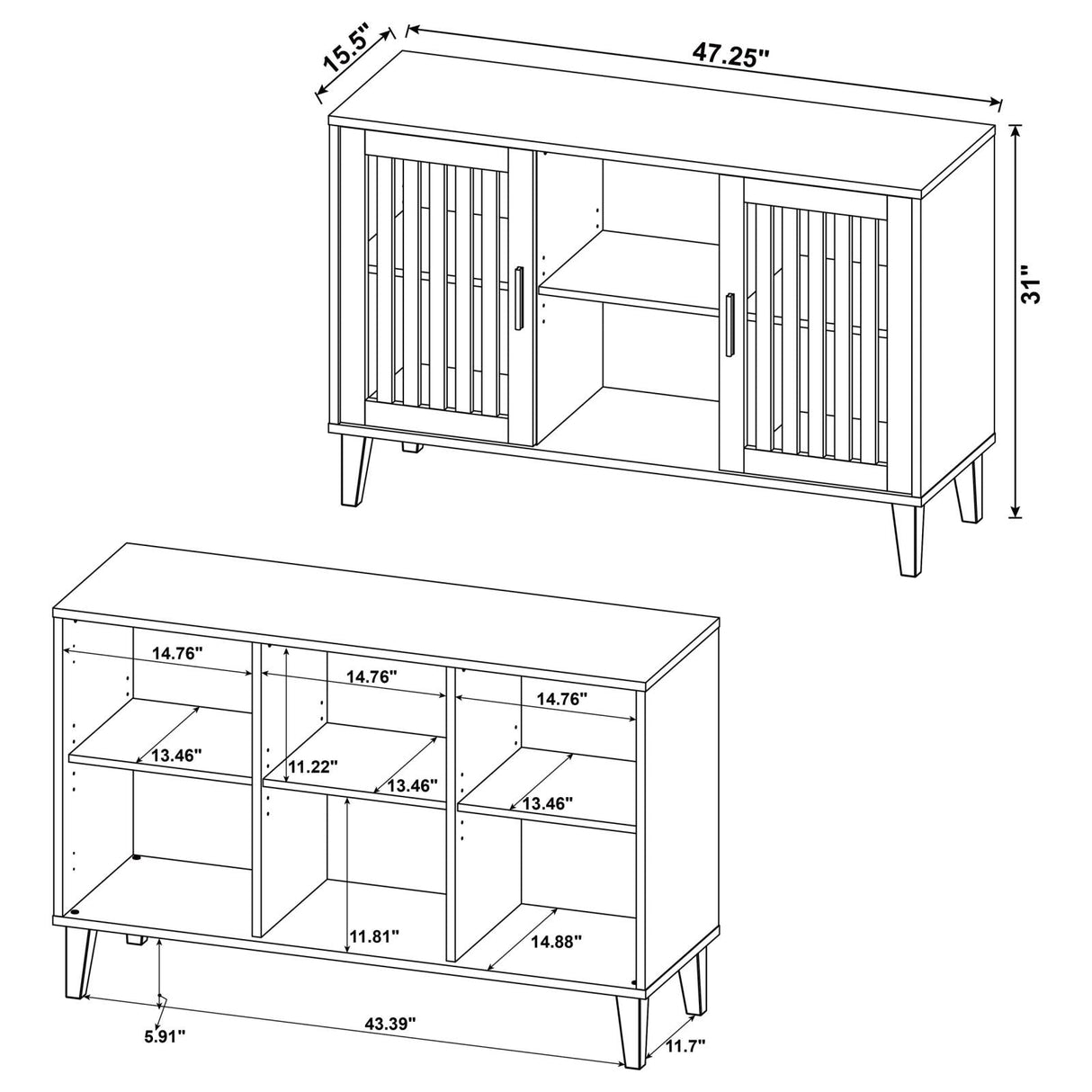 Torin Dark Pine 2-Door Engineered Wood Accent Cabinet