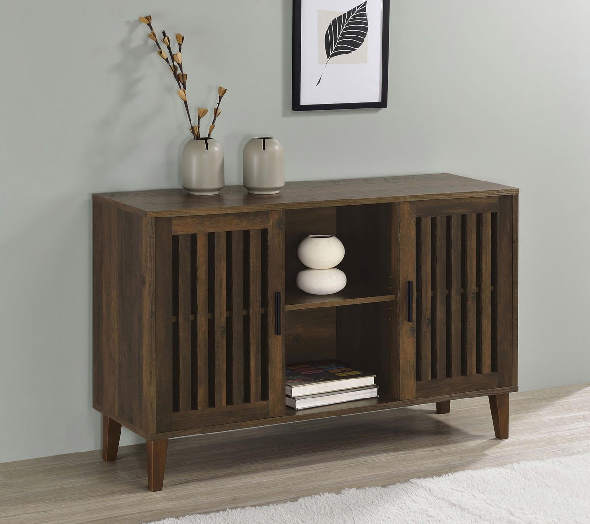 Torin Dark Pine 2-Door Engineered Wood Accent Cabinet