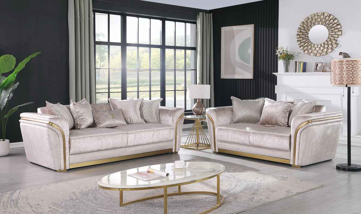 Torino Champagne Living Room Set by New Era Innovations at Eve Furniture