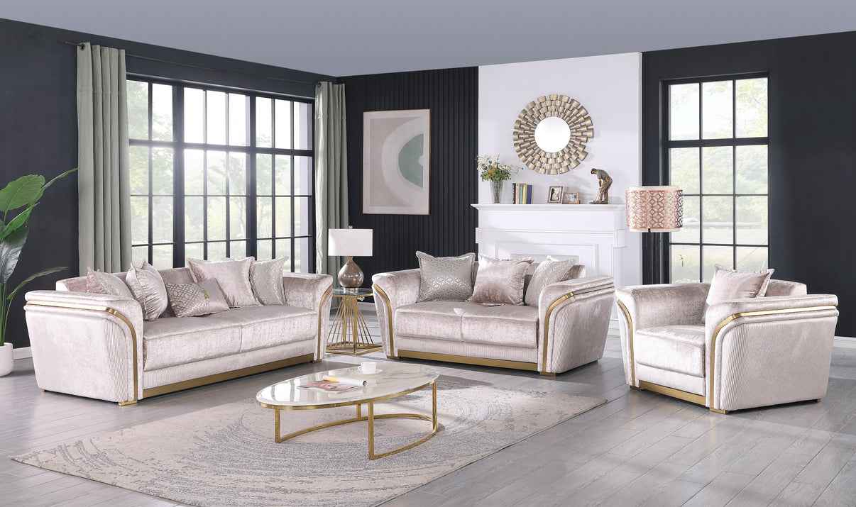 Torino Champagne Living Room Set by New Era Innovations at Eve Furniture
