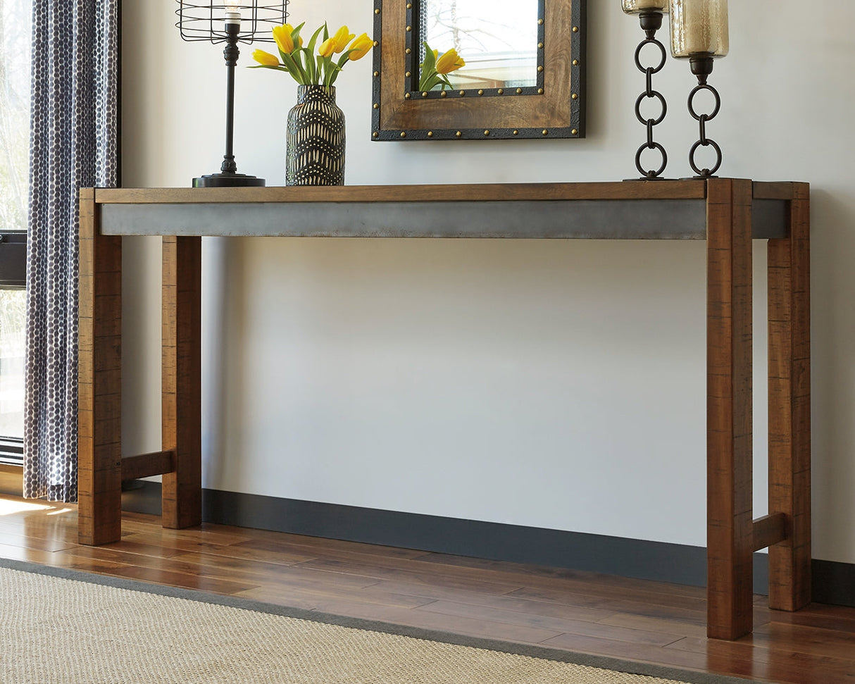 Torjin Brown/Gray Counter Height Dining Table with 4 Barstools by Ashley at Eve Furniture