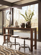 Torjin Brown/Gray Counter Height Dining Table with 4 Barstools by Ashley at Eve Furniture