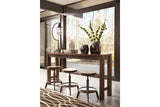 Torjin Brown/Gray Counter Height Dining Table with 4 Barstools by Ashley at Eve Furniture