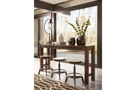 Torjin Brown/Gray Counter Height Dining Table with 4 Barstools by Ashley at Eve Furniture