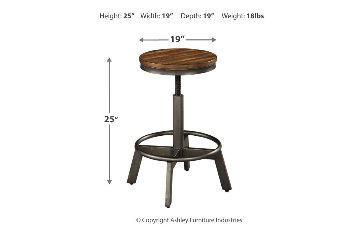 Torjin Brown/Gray Counter Height Dining Table with 4 Barstools by Ashley at Eve Furniture