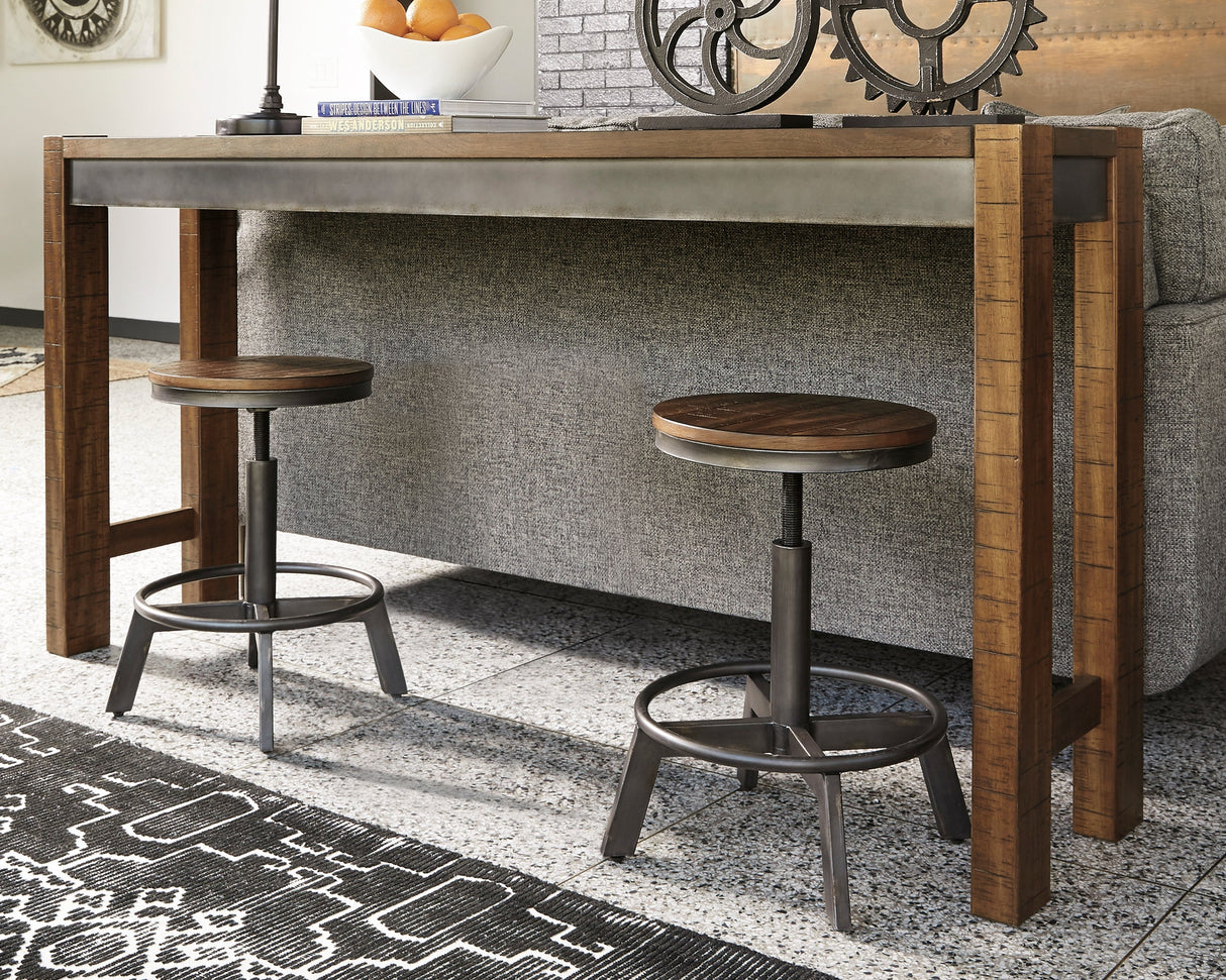 Torjin Brown/Gray Counter Height Dining Table with 4 Barstools by Ashley at Eve Furniture