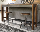 Torjin Brown/Gray Counter Height Dining Table with 4 Barstools by Ashley at Eve Furniture