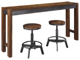 Torjin Brown/Gray Counter Height Dining Table with 4 Barstools by Ashley at Eve Furniture