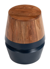 Tornos Walnut & Deep Blue Side Table by Zuomod at Eve Furniture