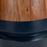 Tornos Walnut & Deep Blue Side Table by Zuomod at Eve Furniture