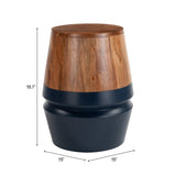 Tornos Walnut & Deep Blue Side Table by Zuomod at Eve Furniture