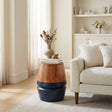 Tornos Walnut & Deep Blue Side Table by Zuomod at Eve Furniture