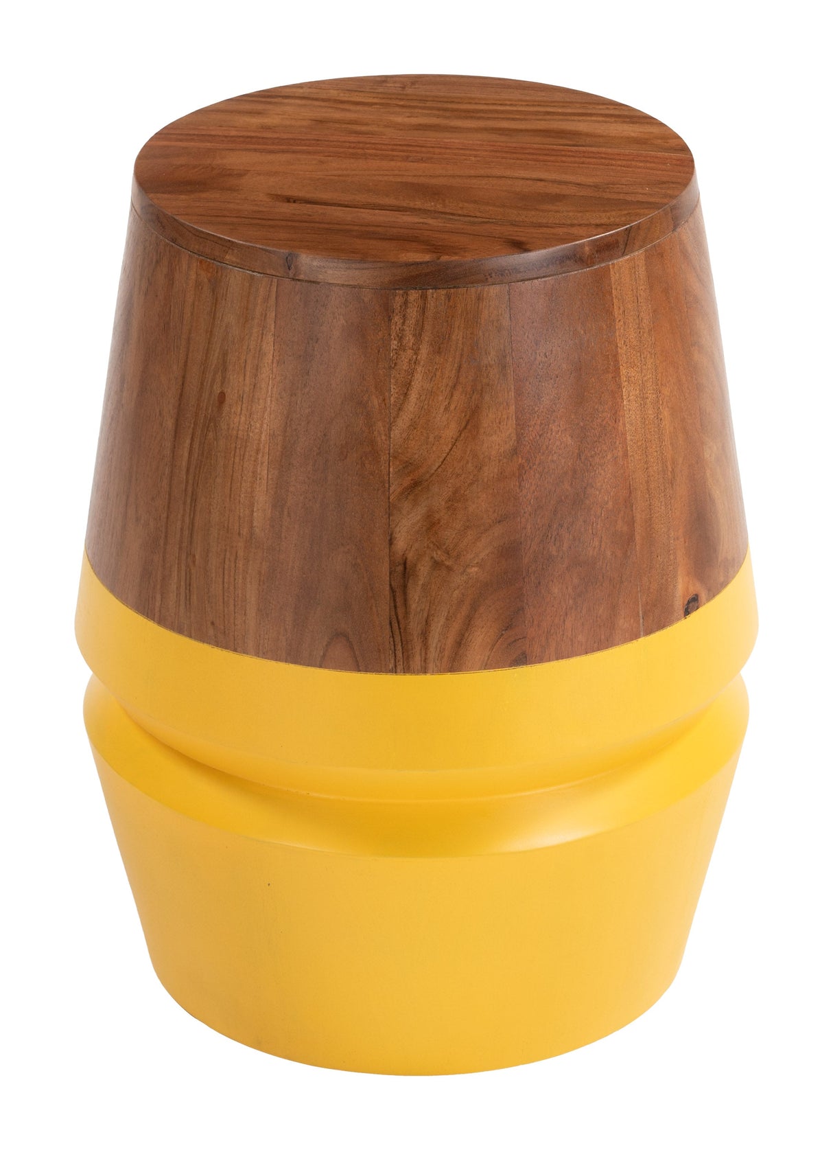 Tornos Walnut & Yellow Side Table by Zuomod at Eve Furniture
