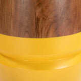 Tornos Walnut & Yellow Side Table by Zuomod at Eve Furniture