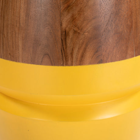Tornos Walnut & Yellow Side Table by Zuomod at Eve Furniture