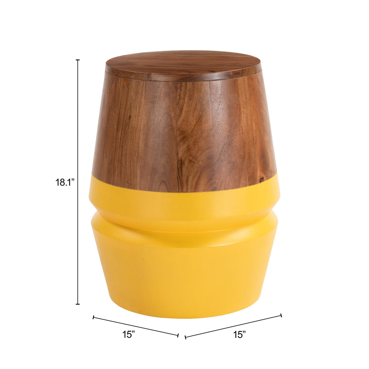 Tornos Walnut & Yellow Side Table by Zuomod at Eve Furniture