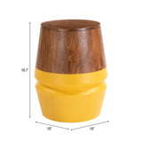 Tornos Walnut & Yellow Side Table by Zuomod at Eve Furniture