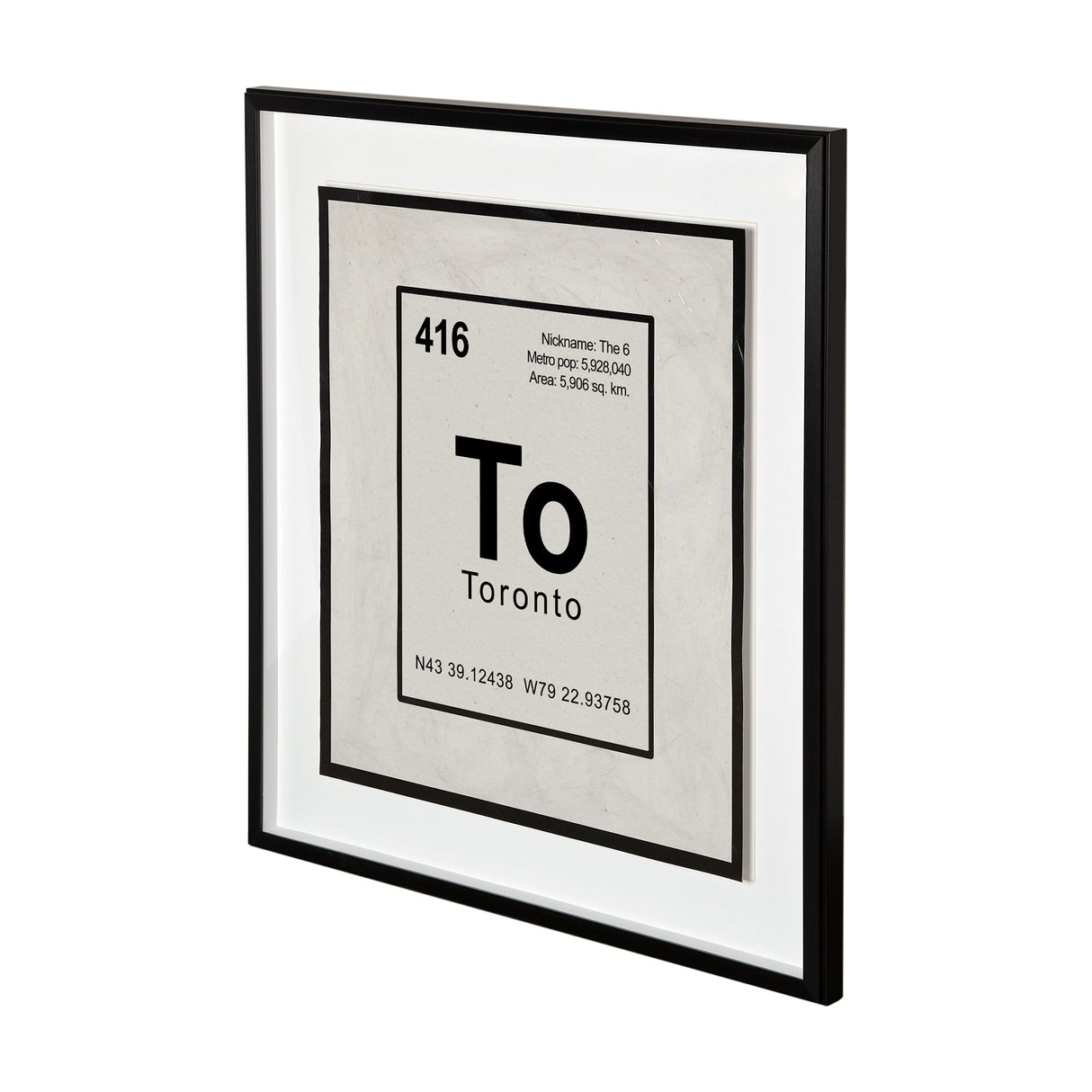 Toronto by Glartlab a Hand Embellished Textured Framed Art Print Matted under Glass by Mercana at Eve Furniture