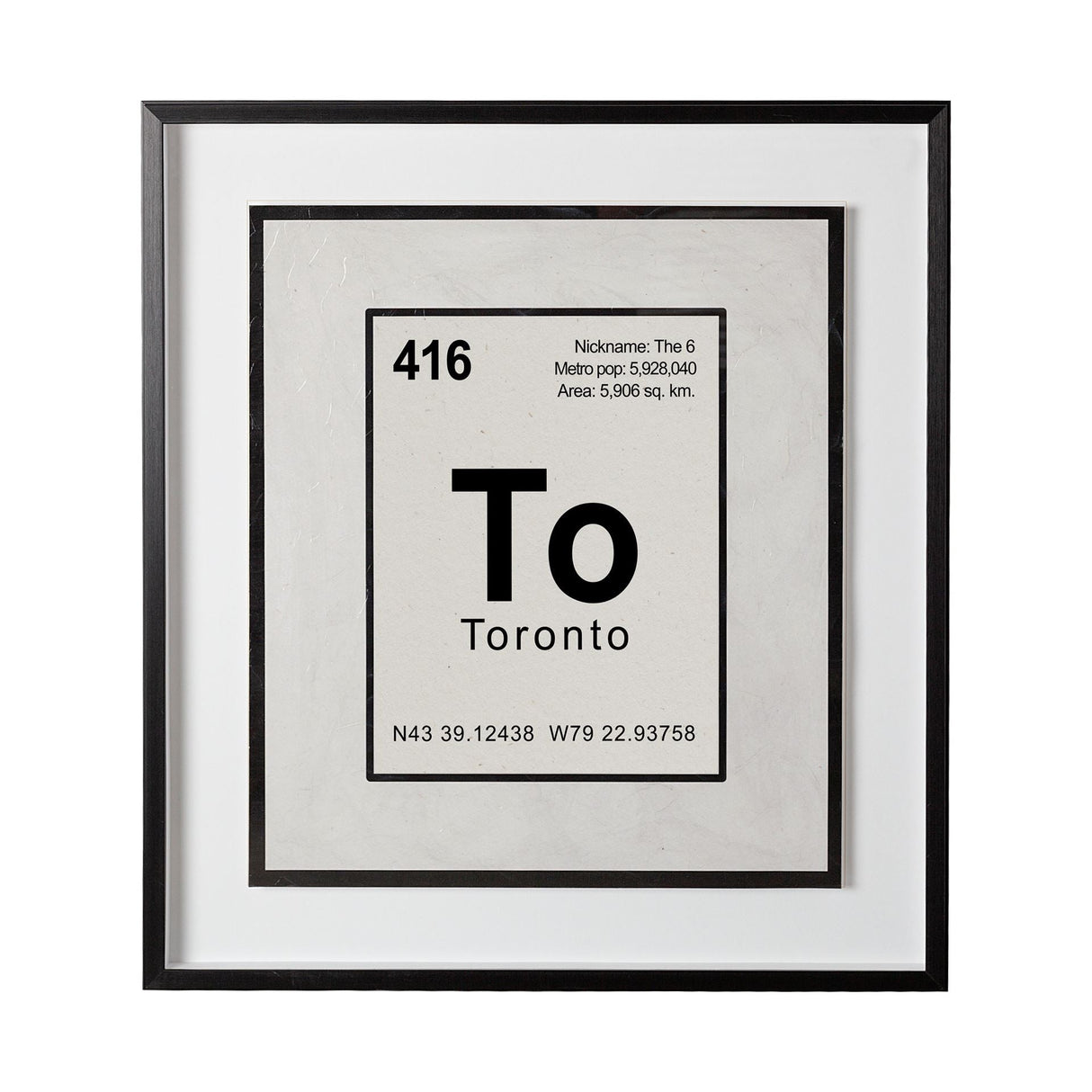 Toronto by Glartlab a Hand Embellished Textured Framed Art Print Matted under Glass by Mercana at Eve Furniture