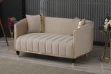 Toronto Cream Stationary Loveseat by Furnia at Eve Furniture