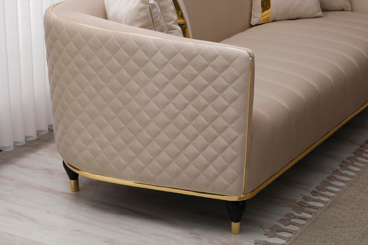 Toronto Cream Stationary Loveseat by Furnia at Eve Furniture