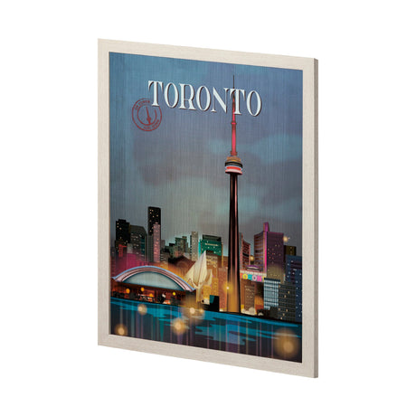 Toronto Go Canada (L) by Mercana Studio a Hand Embellished Decograph Framed Art Print by Mercana at Eve Furniture