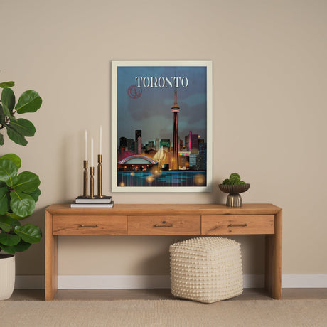Toronto Go Canada (L) by Mercana Studio a Hand Embellished Decograph Framed Art Print by Mercana at Eve Furniture