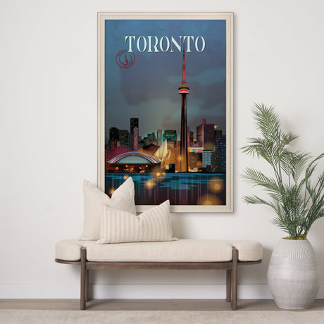 Toronto Go Canada (XL) by Mercana Studio a Hand Embellished Decograph Framed Art Print under Glass by Mercana at Eve Furniture