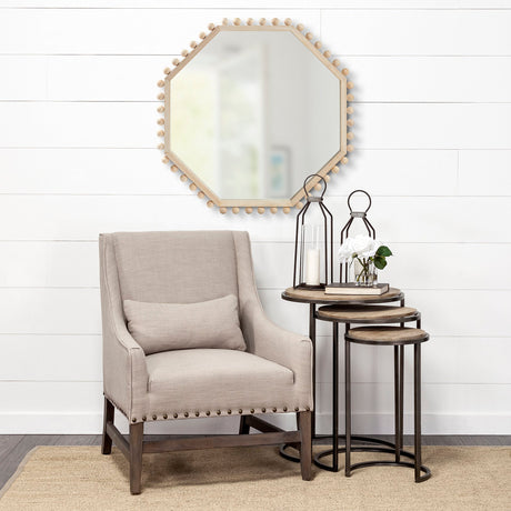 Torquay Natural Wood Octagon Frame Mirror by Mercana at Eve Furniture