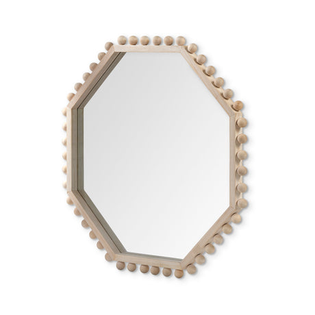 Torquay Natural Wood Octagon Frame Mirror by Mercana at Eve Furniture
