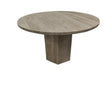 Torreno Travertine Round Top Hexagon Pedestal Dining Table by Mercana at Eve Furniture