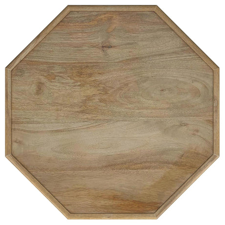 Torres Natural Brown Octagonal Solid Wood Side Table with Intricate Openwork Carvings by Coaster at Eve Furniture