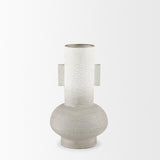 Torres Small Textured Off White w/ Gold Metal Vase by Mercana at Eve Furniture